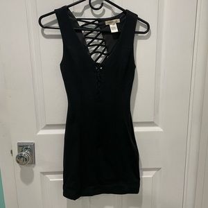 Black Mini Dress with Back Design